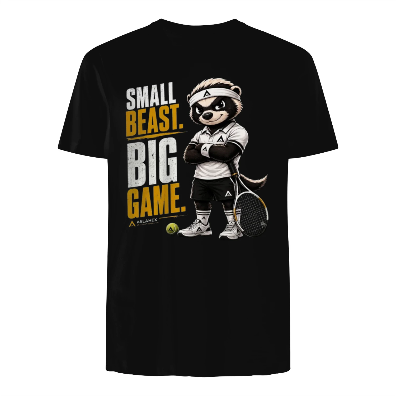 BADGY™ Small Beast. Big Game. Tennis T-Shirt