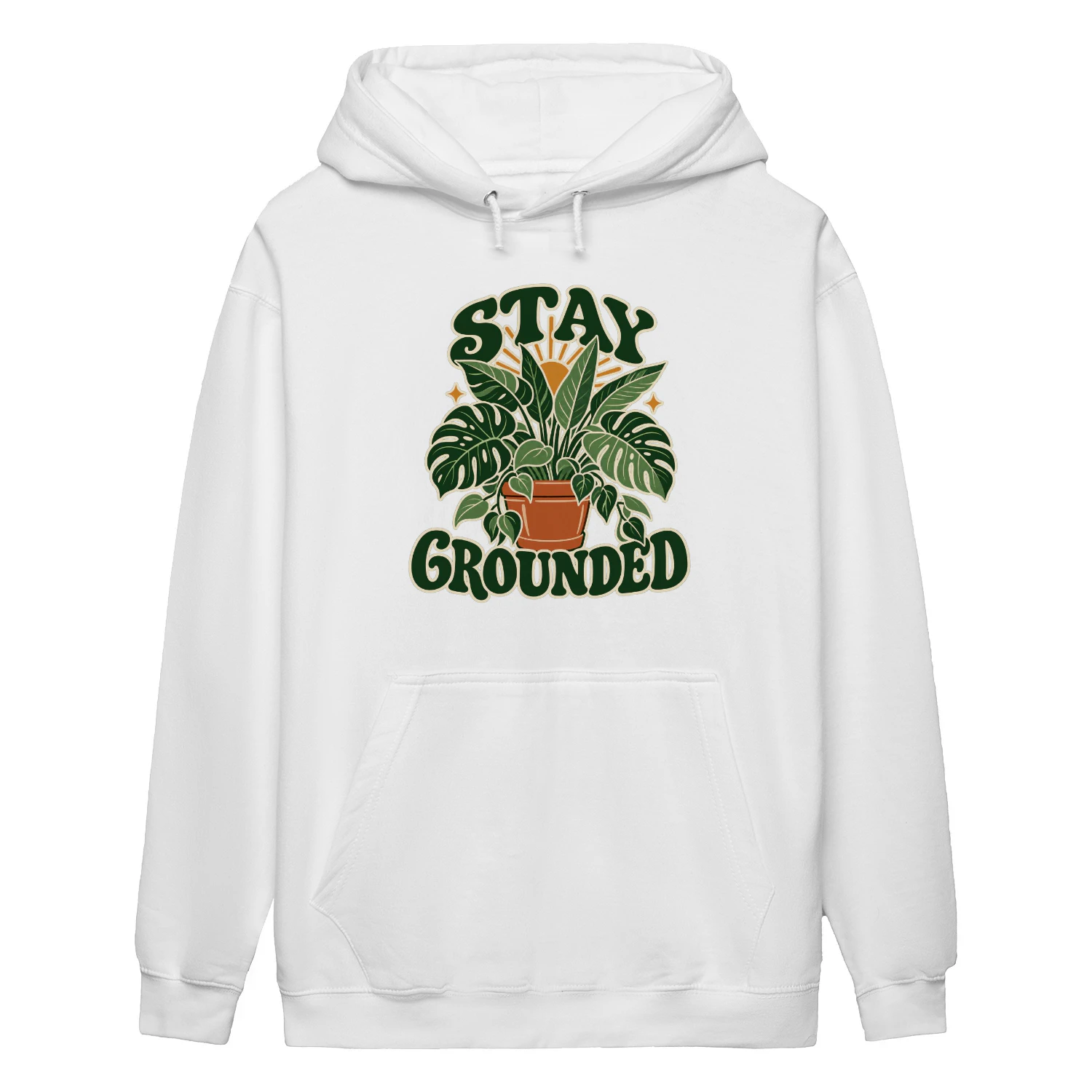 Stay Grounded Hoodie – Retro Plant Lover Botanical Graphic