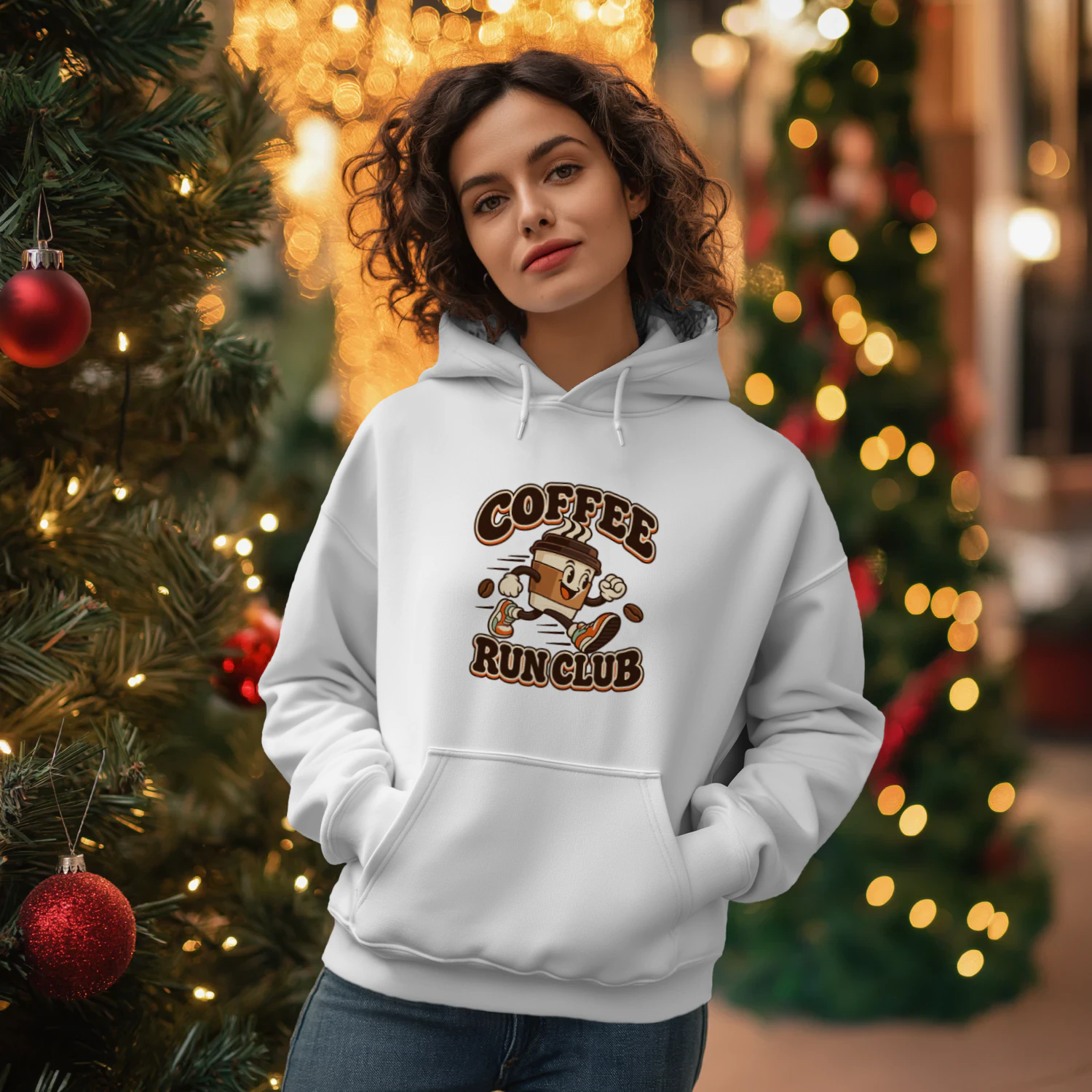 Coffee Run Club Hoodie – Retro Coffee Lover Graphic