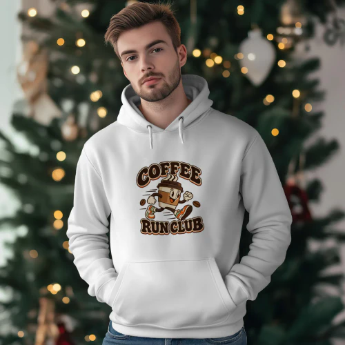 Coffee Run Club Hoodie | Retro Coffee Graphic | 16BLKS Apparel