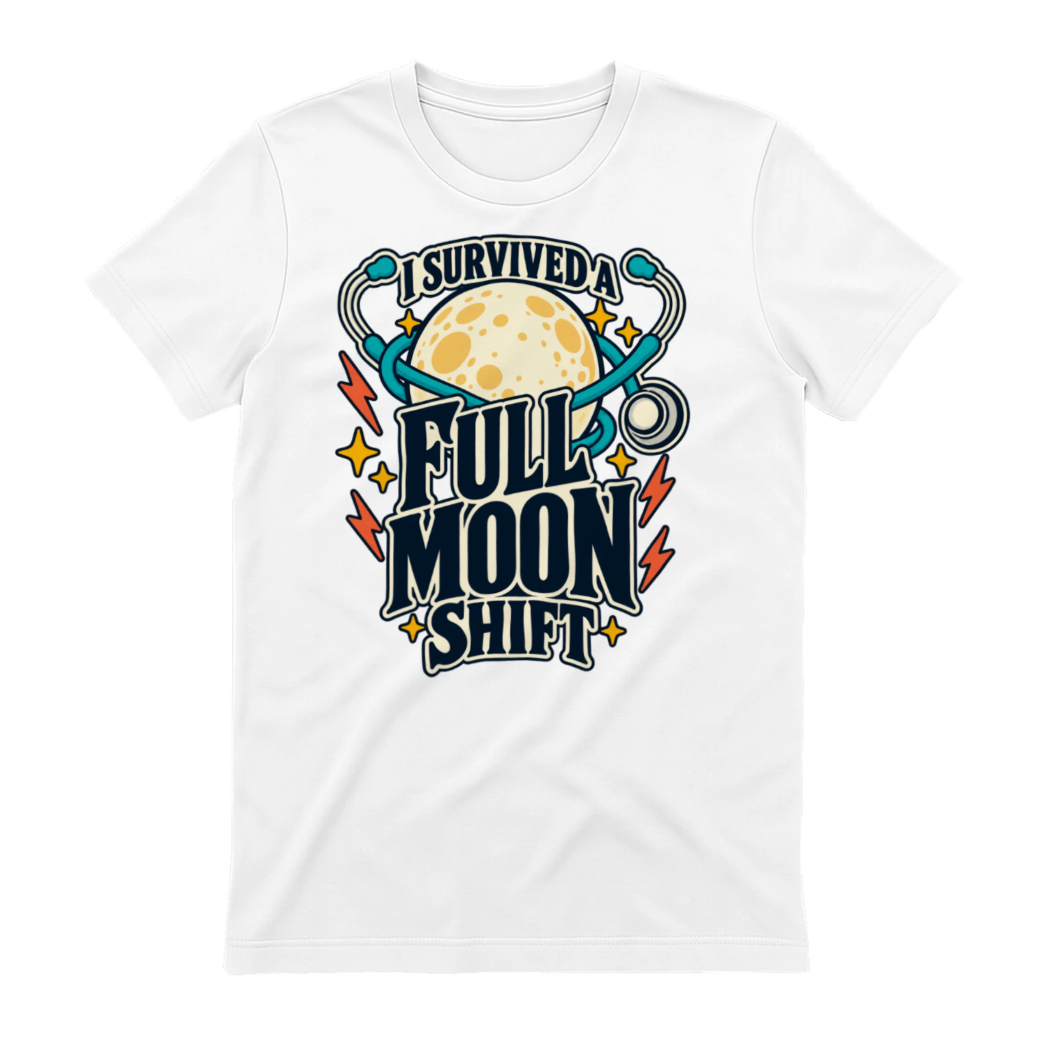 I Survived a Full Moon Shift – Funny Night Shift Nurse Graphic