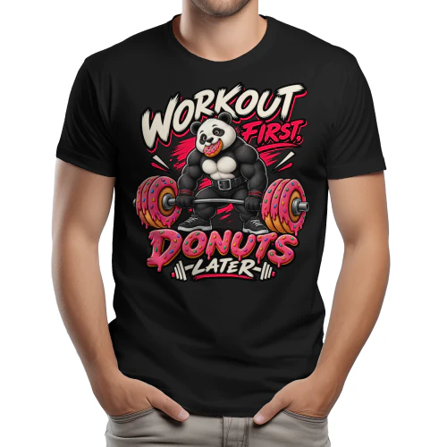 Workout First Donuts Later - Funny Panda Gym