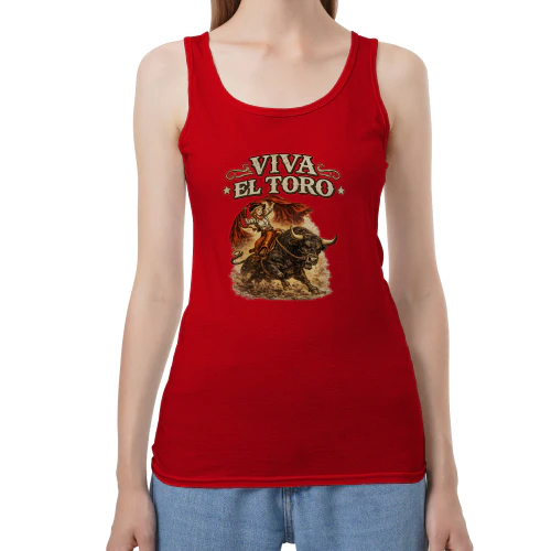 Viva El Toro Vintage Cowgirl Bull