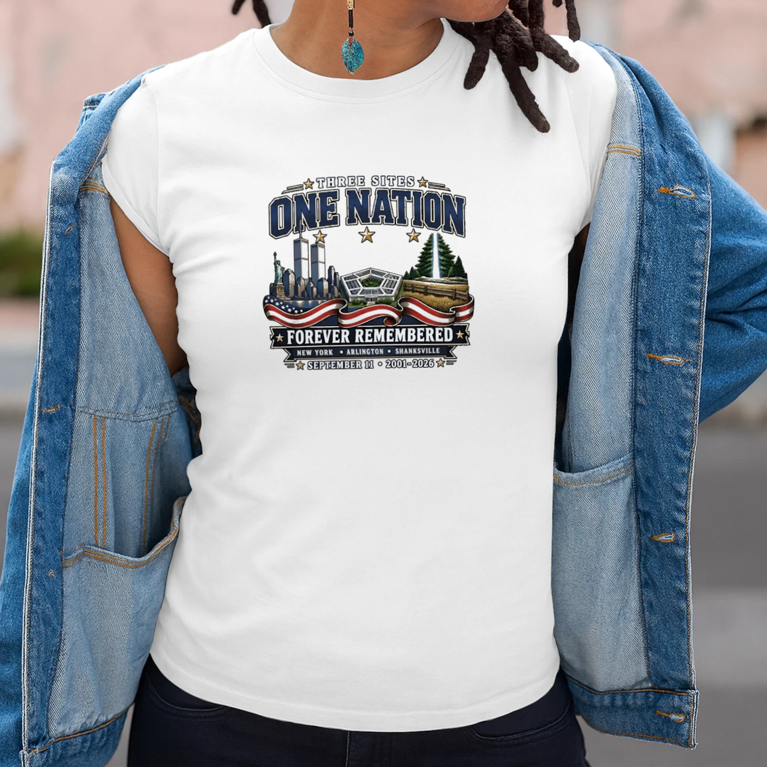 Three Sites One Nation September 11 Forever Remembered 20012026 Memorial T-shirt  911 Remembrance Design