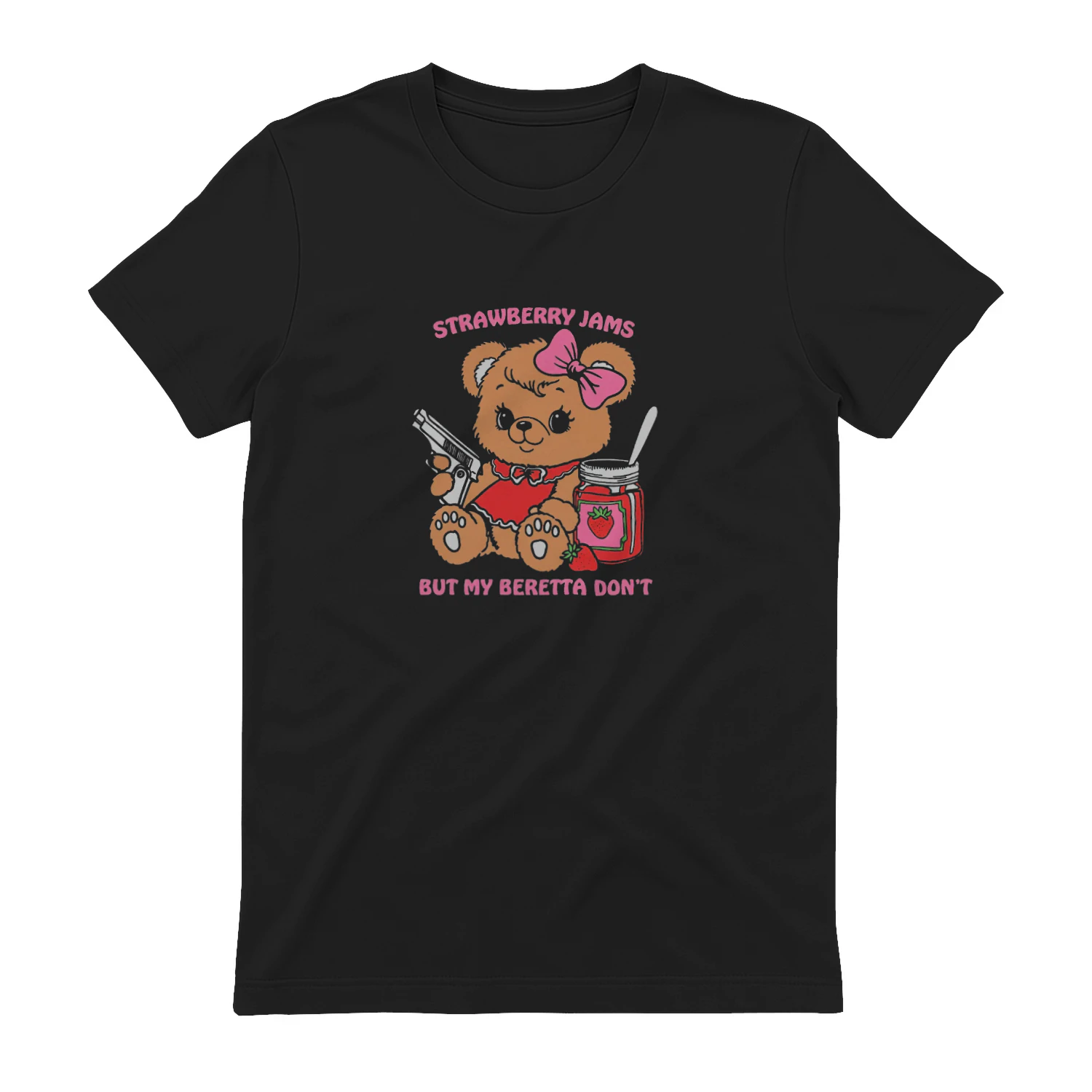 Strawberry Jams But My Beretta Dont T-shirt  Funny Country Music Humor Design