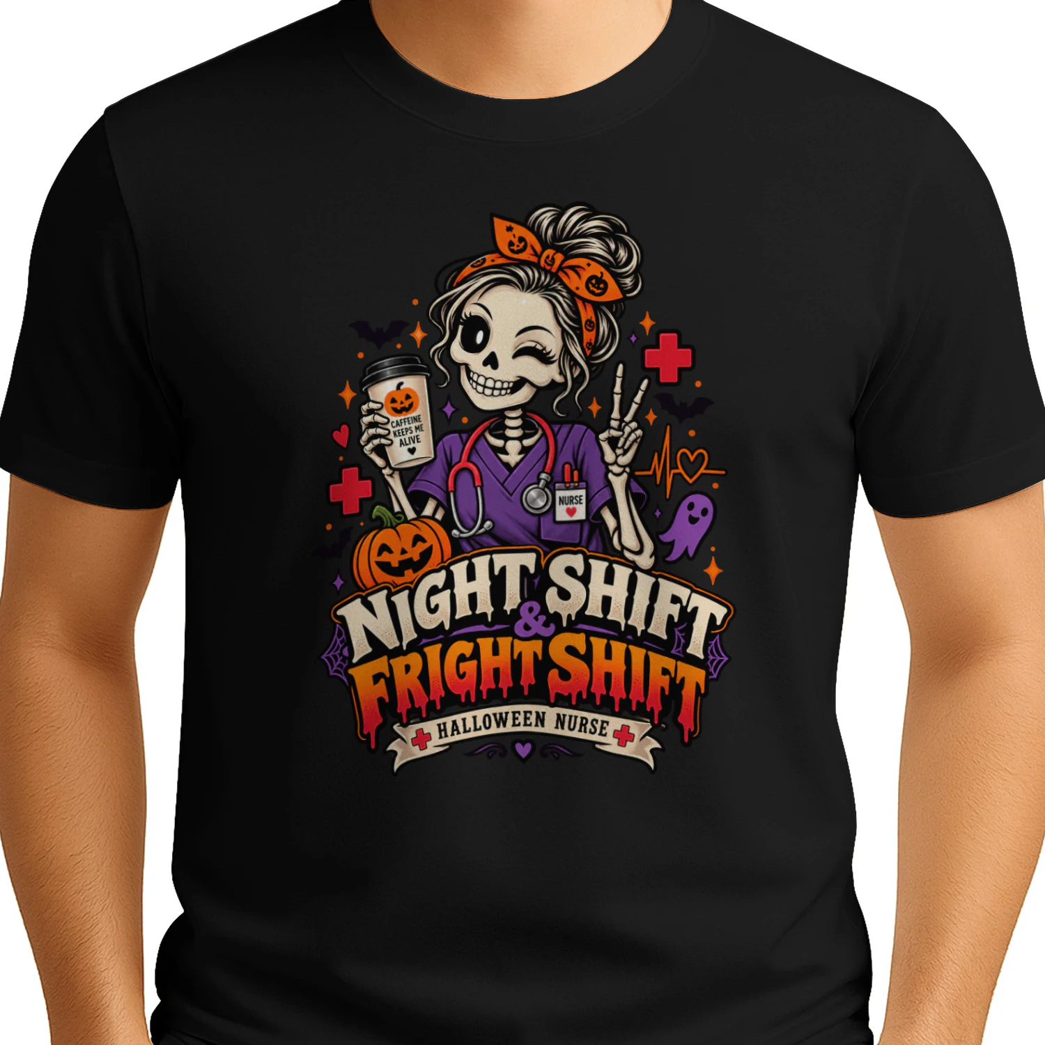 Night Shift Fright Shift – Funny Halloween Nurse T-shirt