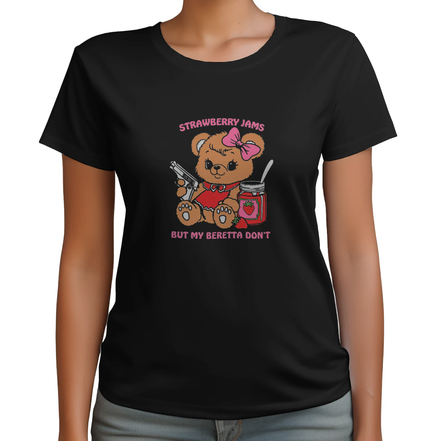 Strawberry Jams But My Beretta Dont T-shirt  Funny Country Music Humor Design