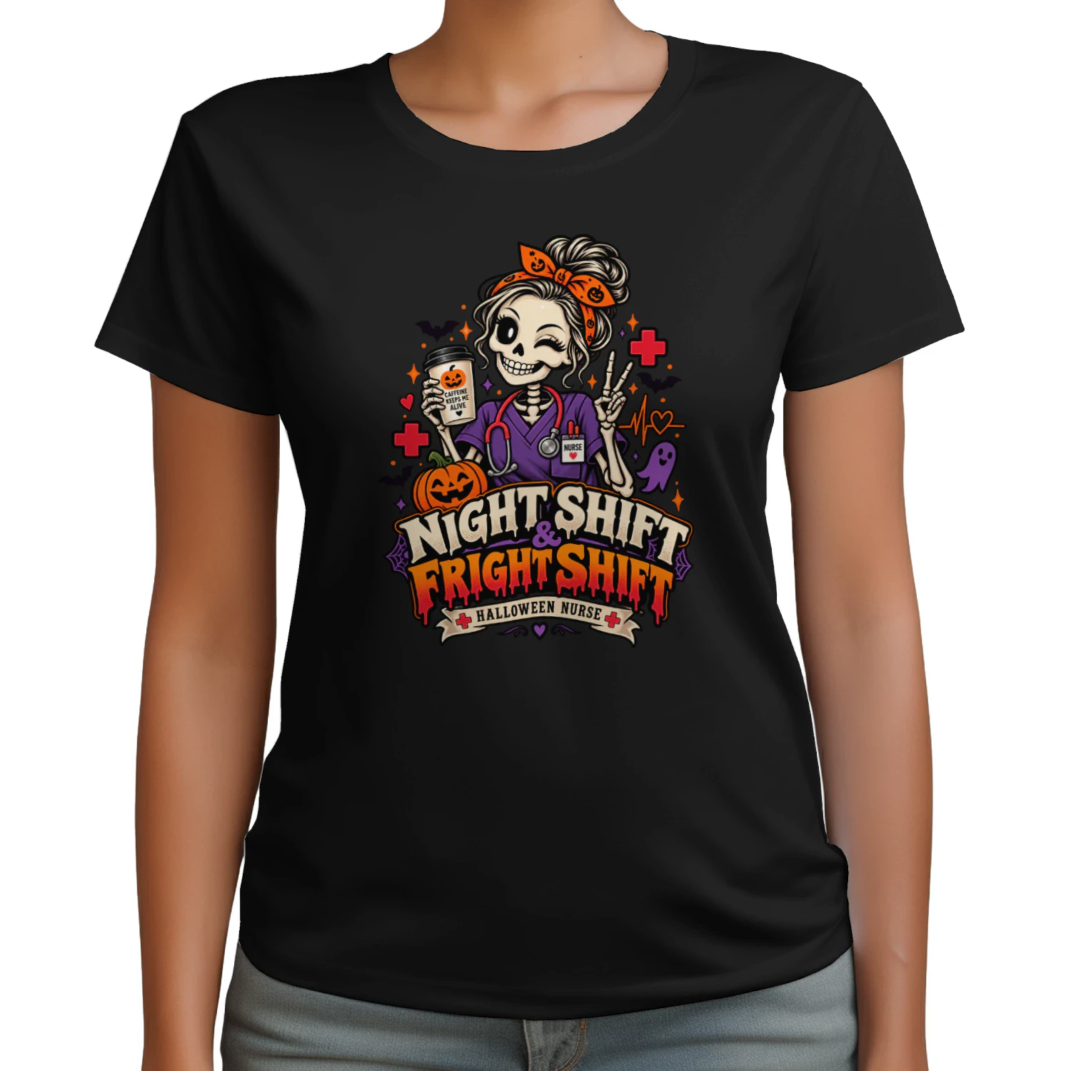 Night Shift Fright Shift – Funny Halloween Nurse T-shirt