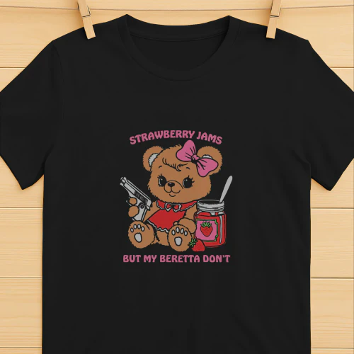 Strawberry Jams But My Beretta Dont Shirt  Funny Country Music Humor Design