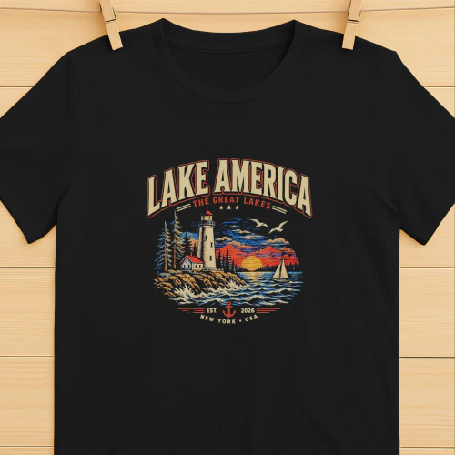 Lake America The Great Lakes Shirt-Great Lakes America Design
