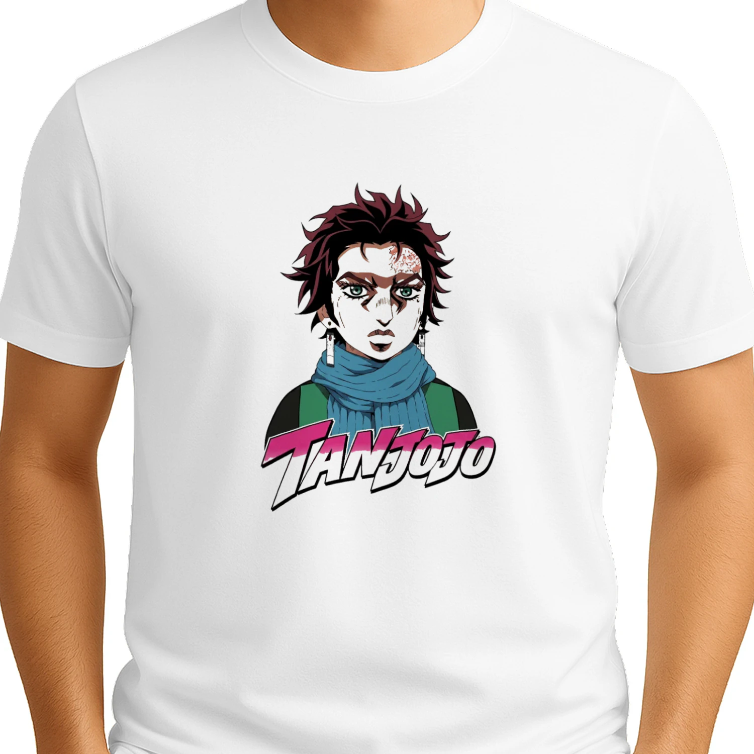 TanJoJo Kamado Tanjiro Jojos Bizarre Adventure T-shirt  Anime Crossover Design