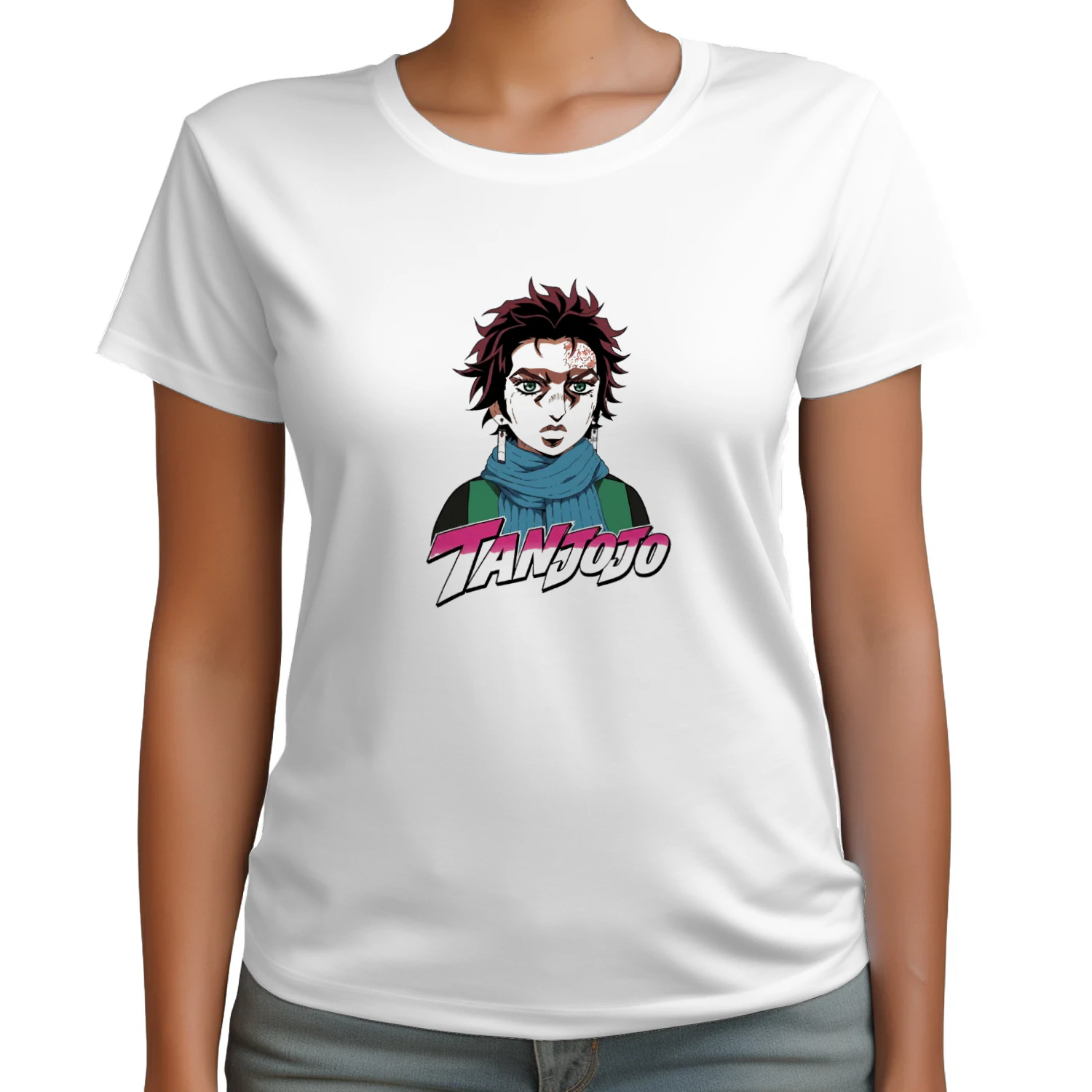 TanJoJo Kamado Tanjiro Jojos Bizarre Adventure T-shirt  Anime Crossover Design