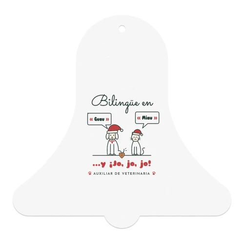 Bolas de Navidad, Tazas y Regalos Bilingüe en Guau y Miau – Regalo para auxiliar de veterinaria