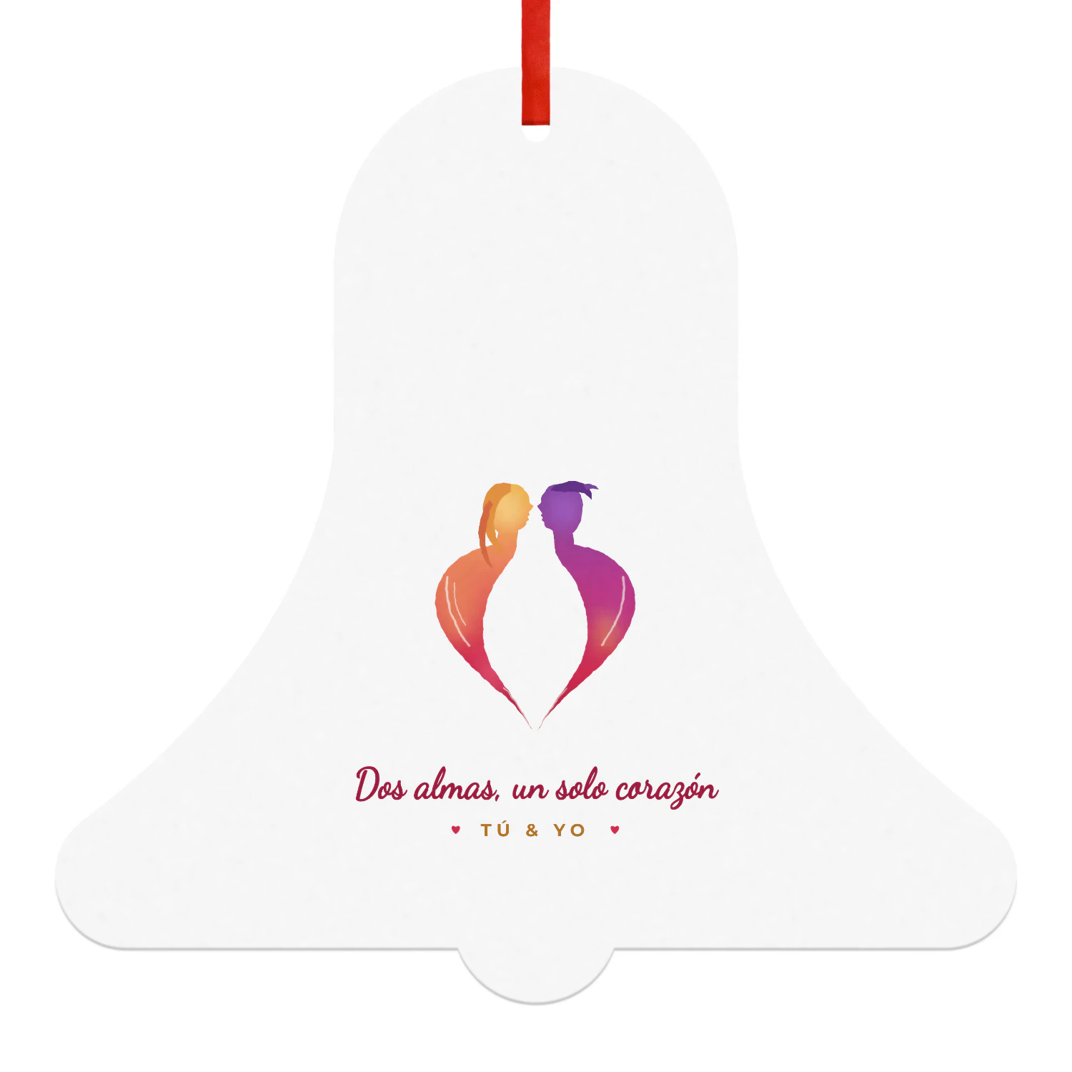 Bola de Navidad Campana Dos almas, un solo corazón – Regalo para parejas