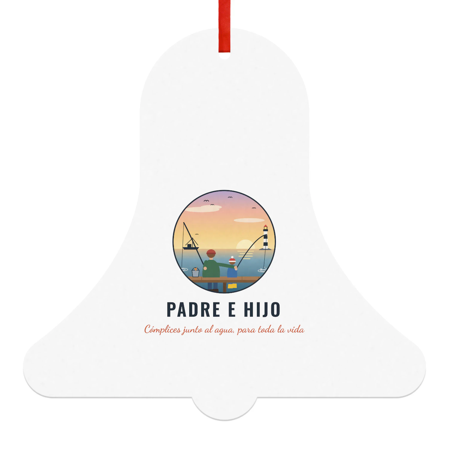 Bola de Navidad Campana Padre e hijo – Cómplices de pesca