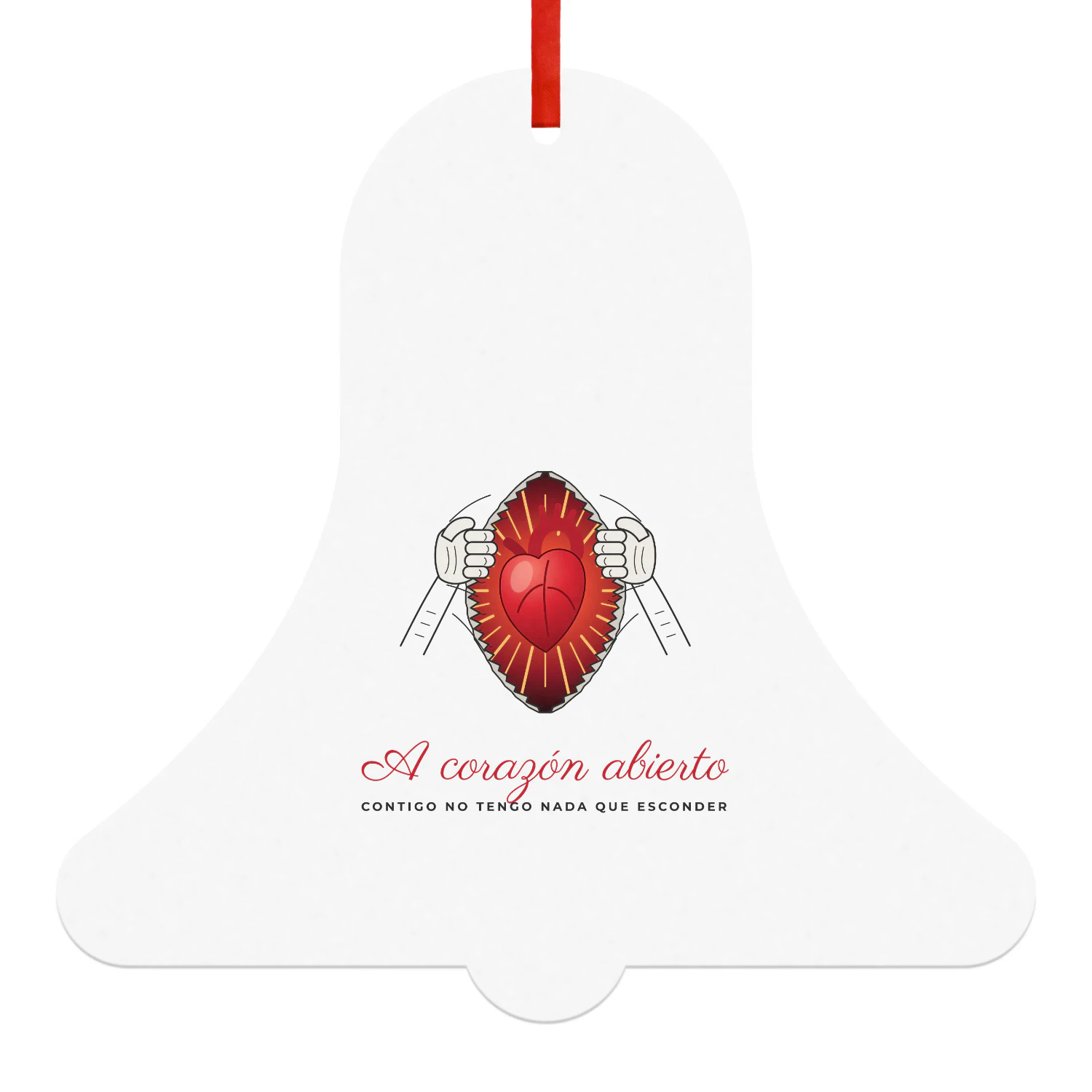 Bola de Navidad Campana A corazón abierto – Regalo romántico para parejas