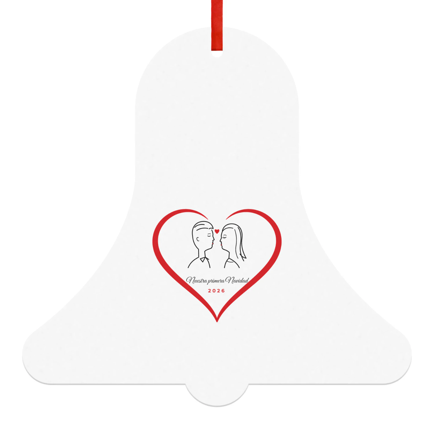 Bola de Navidad Campana Nuestra primera Navidad 2026 – Regalo para parejas