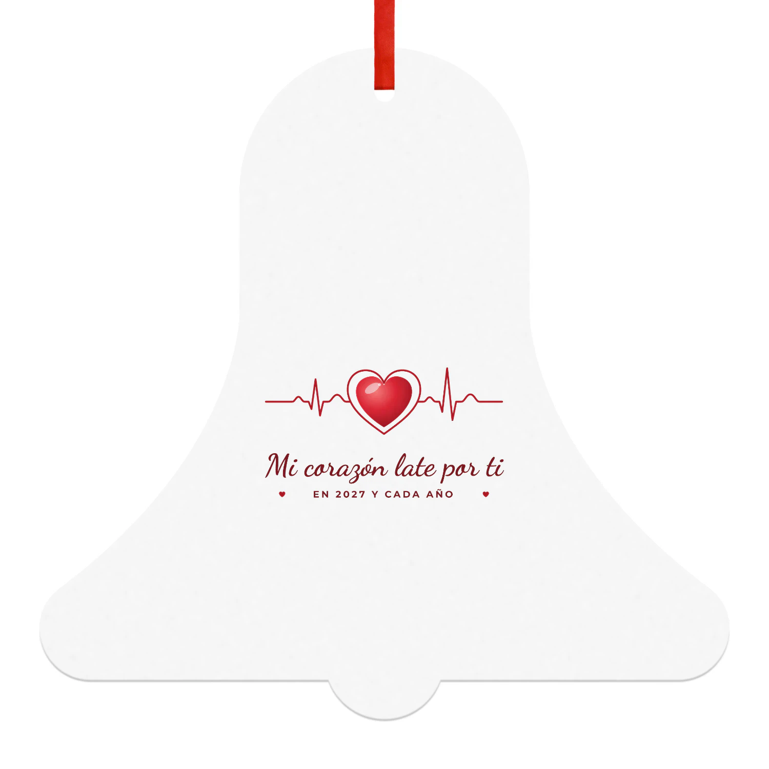 Bola de Navidad Campana Mi corazón late por ti 2027 – Regalo para enamorados