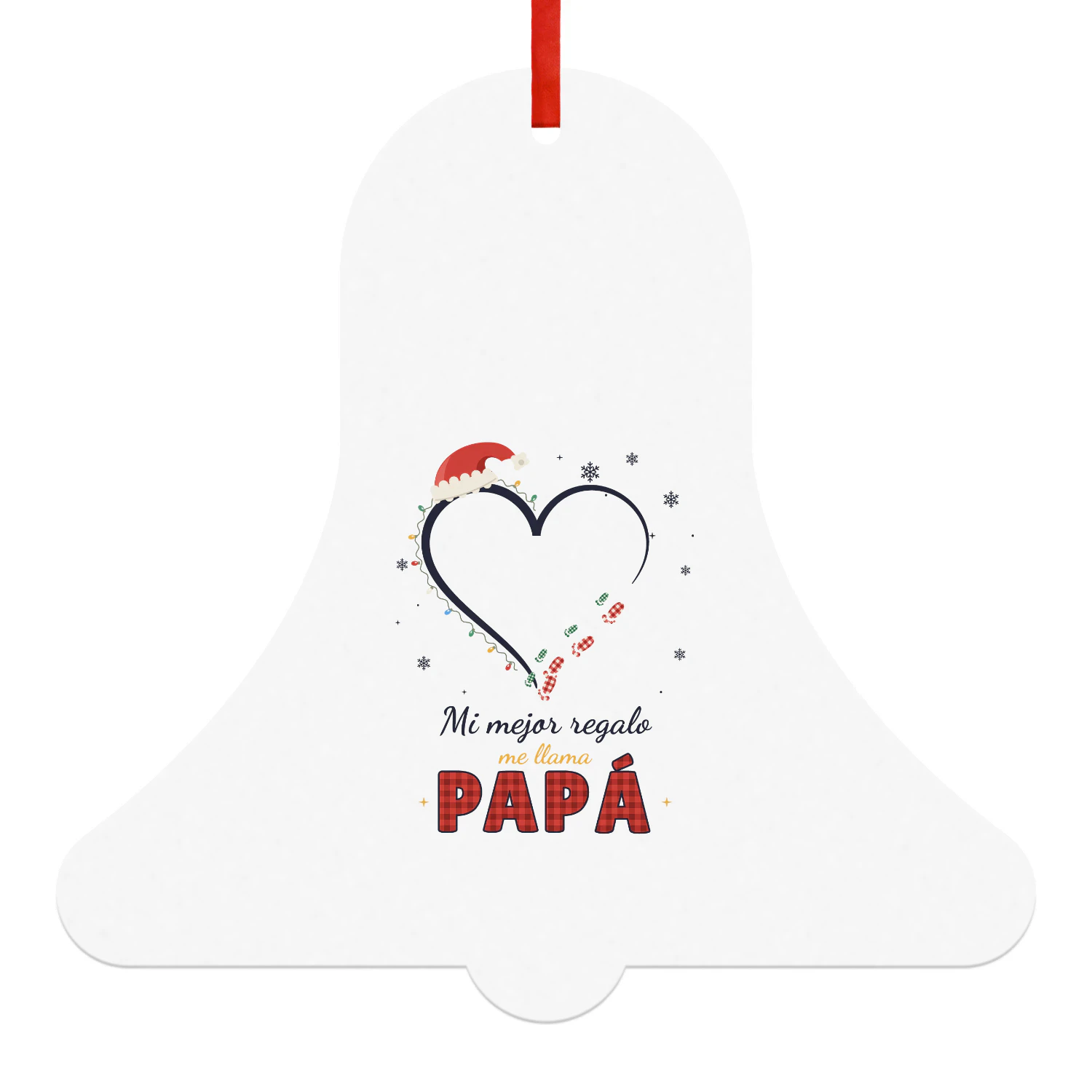 Bola de Navidad Campana Mi mejor regalo me llama papá – Regalo de Navidad para papá