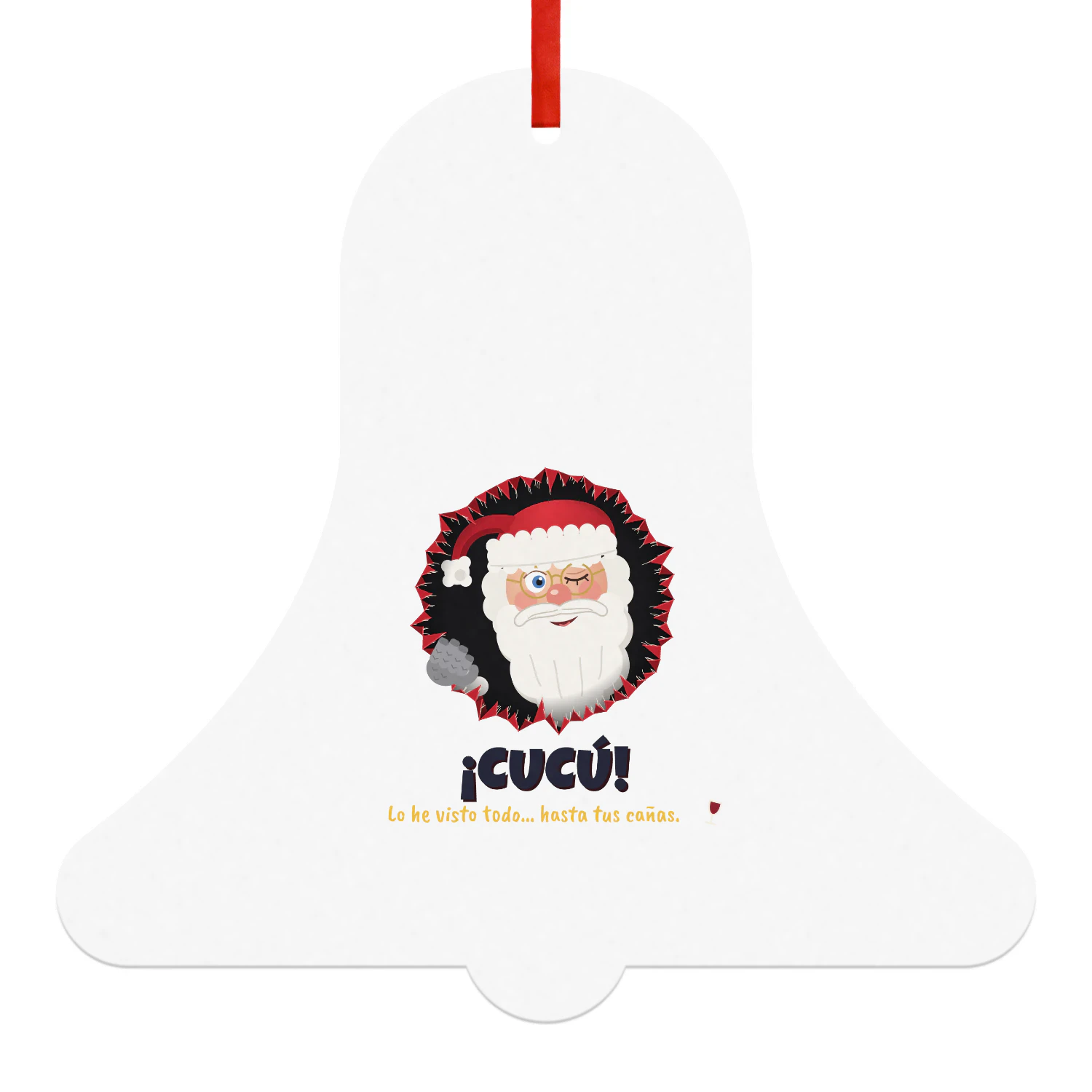 Bola de Navidad Campana ¡Cucú! Papá Noel – Regalo de Navidad divertido