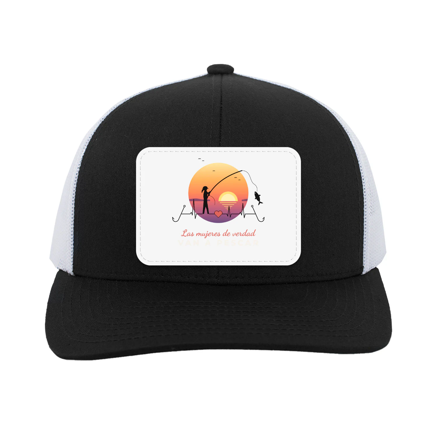 Gorra Trucker con Parche Las mujeres de verdad van a pescar – Regalo para pescadora