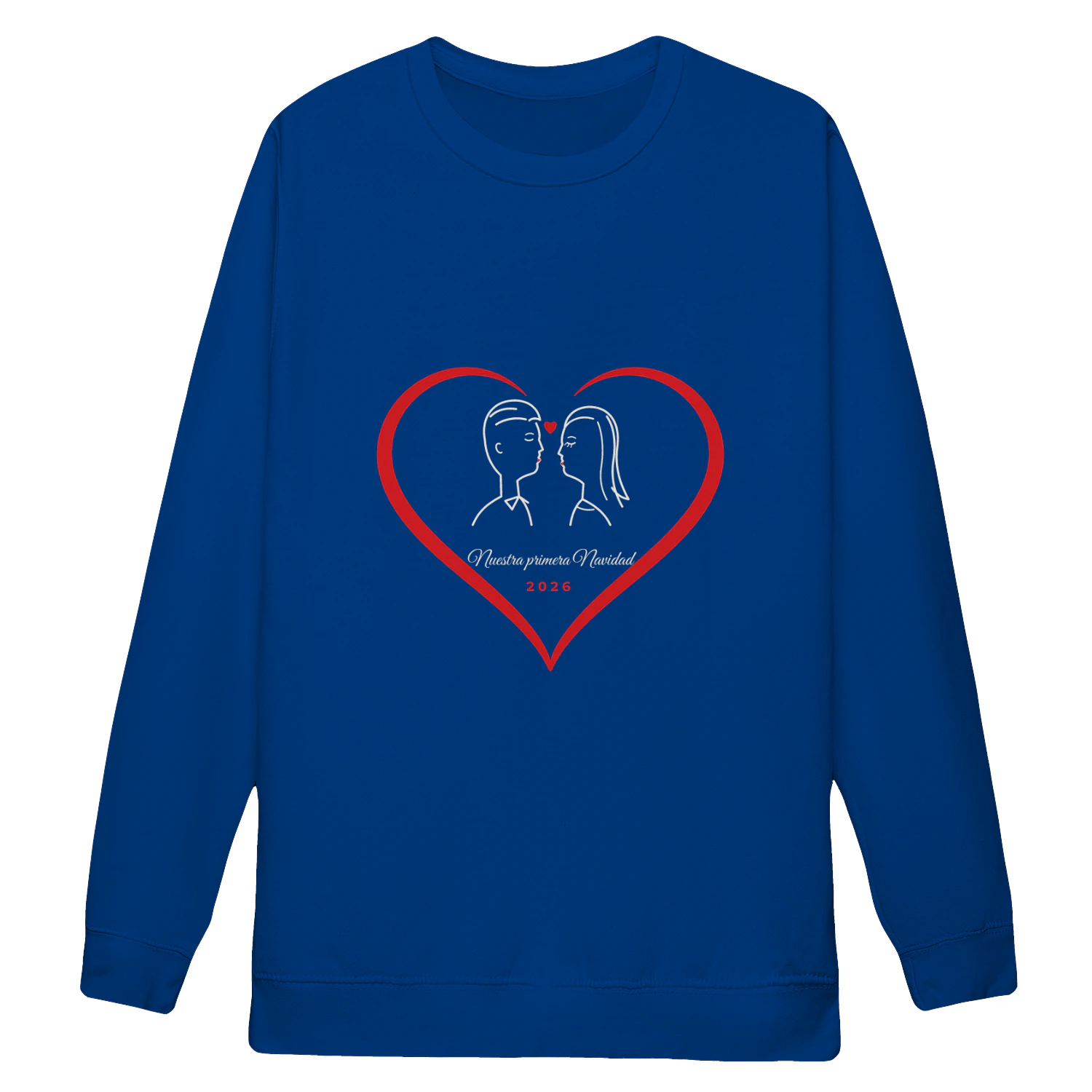 Sudadera Cuello Redondo Nuestra primera Navidad 2026 – Regalo para parejas