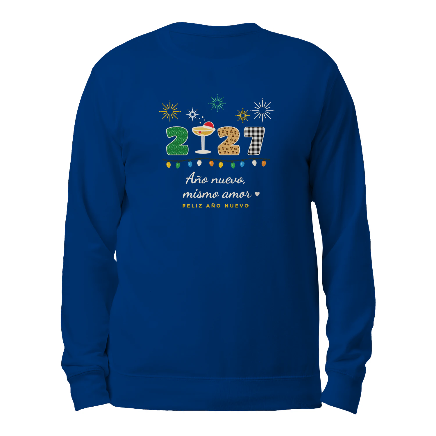 Sudadera Cuello Redondo Año nuevo, mismo amor 2027 – Regalo de Nochevieja