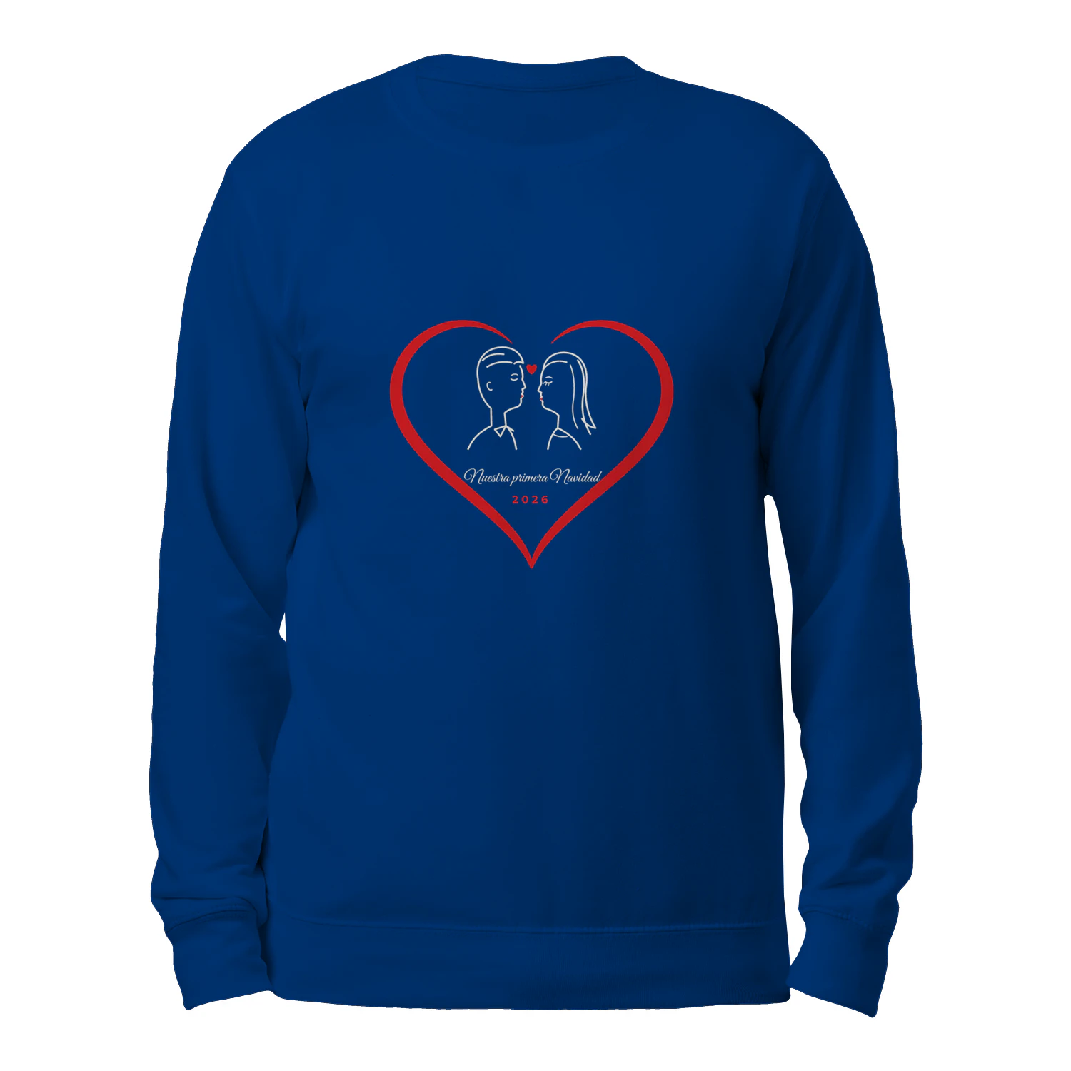 Sudadera Cuello Redondo Nuestra primera Navidad 2026 – Regalo para parejas