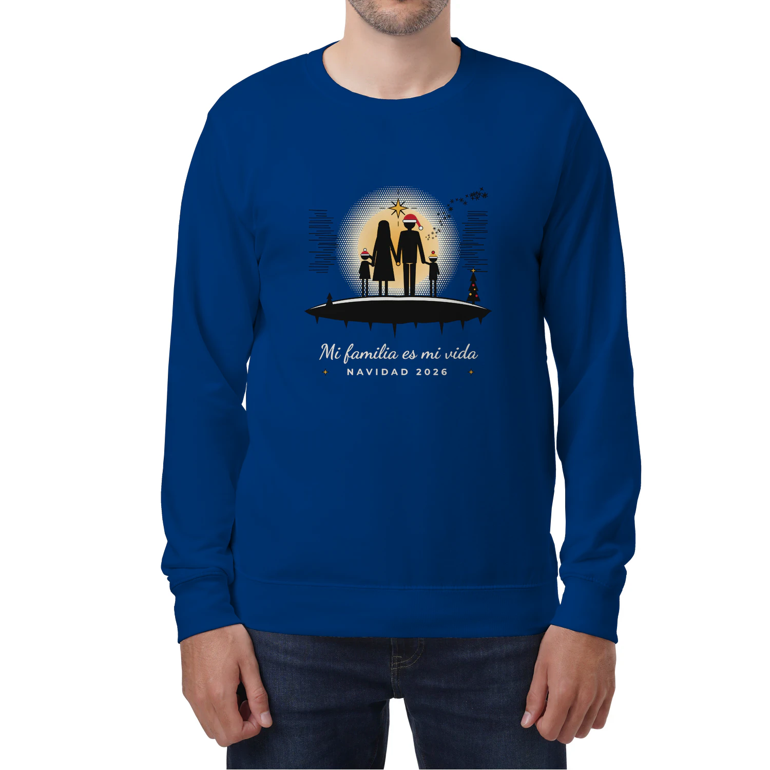 Sudadera Cuello Redondo Mi familia es mi vida – Navidad 2026