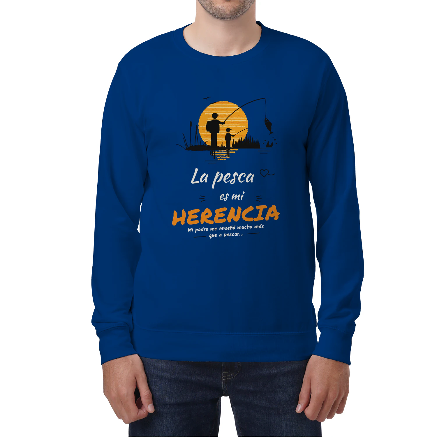 Sudadera Cuello Redondo La pesca es mi herencia – Regalo para pescador