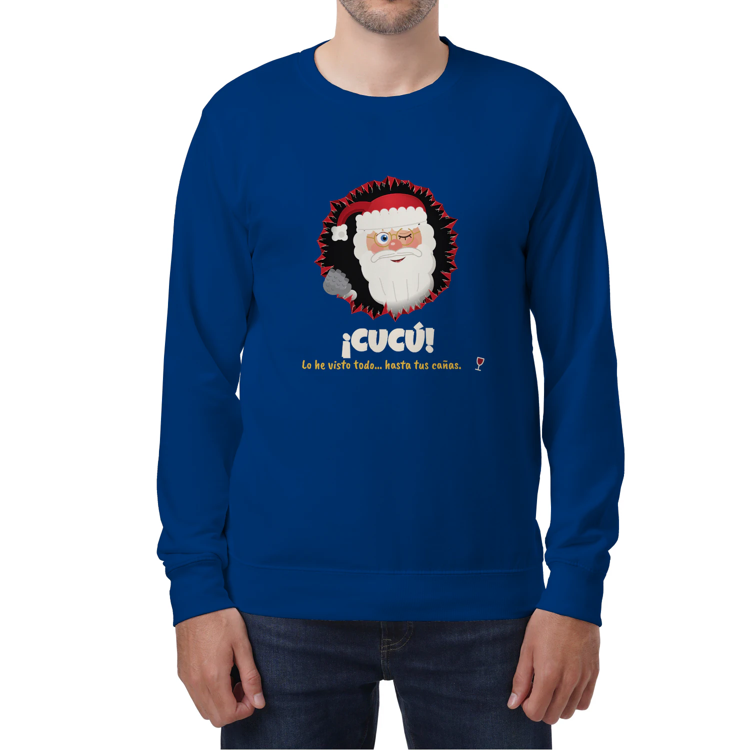 Sudadera Cuello Redondo ¡Cucú! Papá Noel – Regalo de Navidad divertido