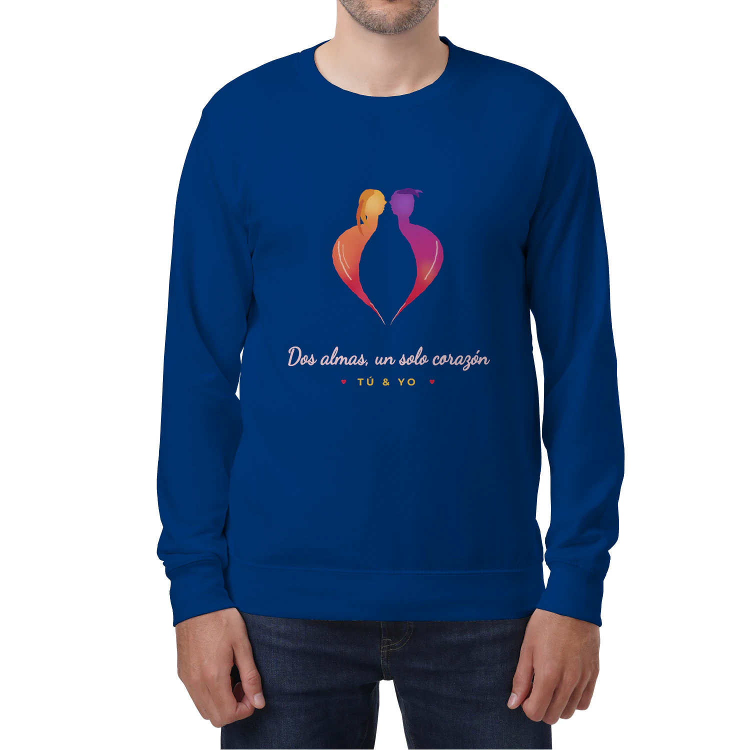 Sudadera Cuello Redondo Dos almas, un solo corazón – Regalo para parejas