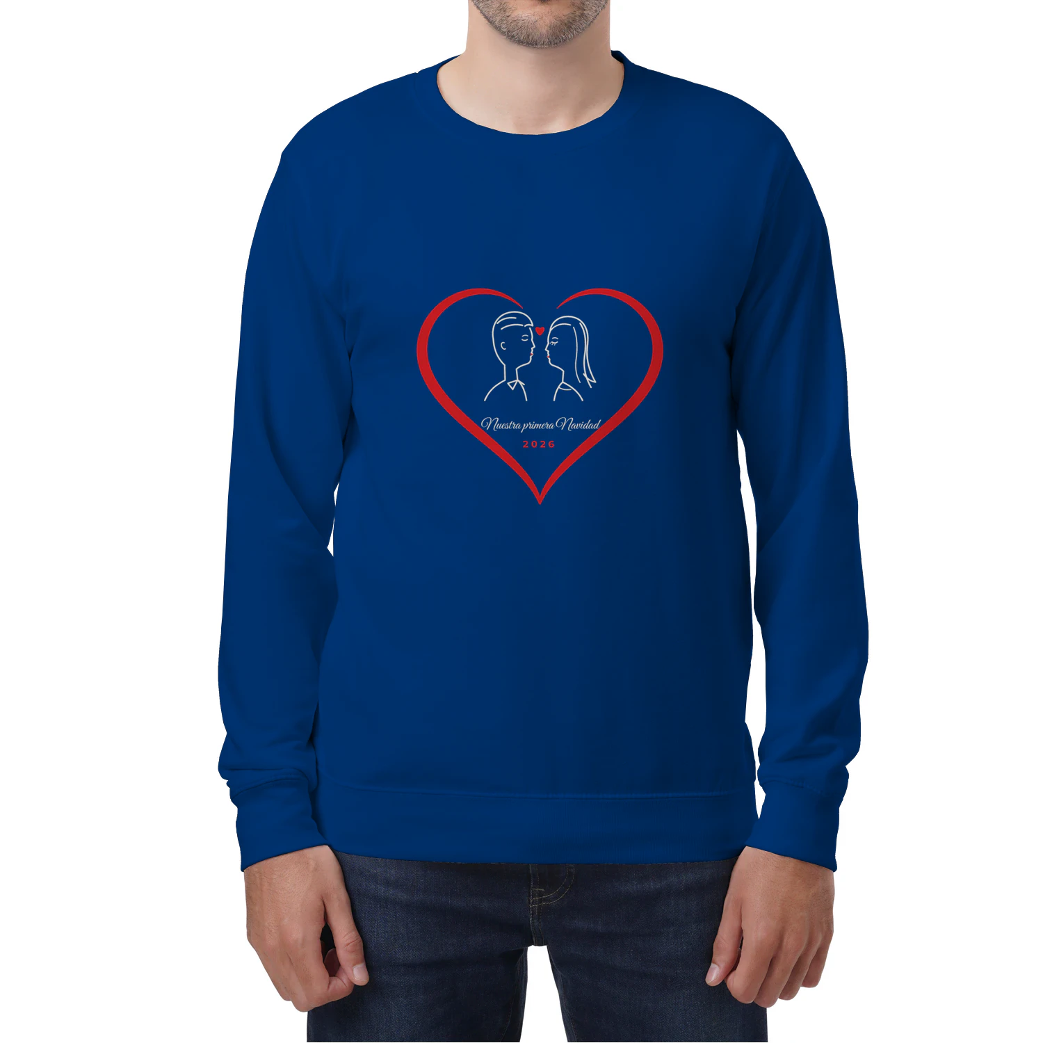 Sudadera Cuello Redondo Nuestra primera Navidad 2026 – Regalo para parejas