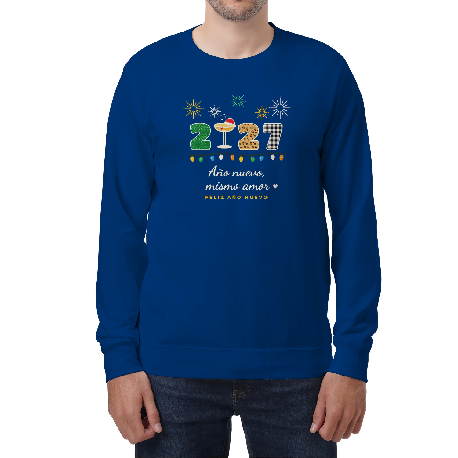 Sudadera Cuello Redondo Año nuevo, mismo amor 2027 – Regalo de Nochevieja