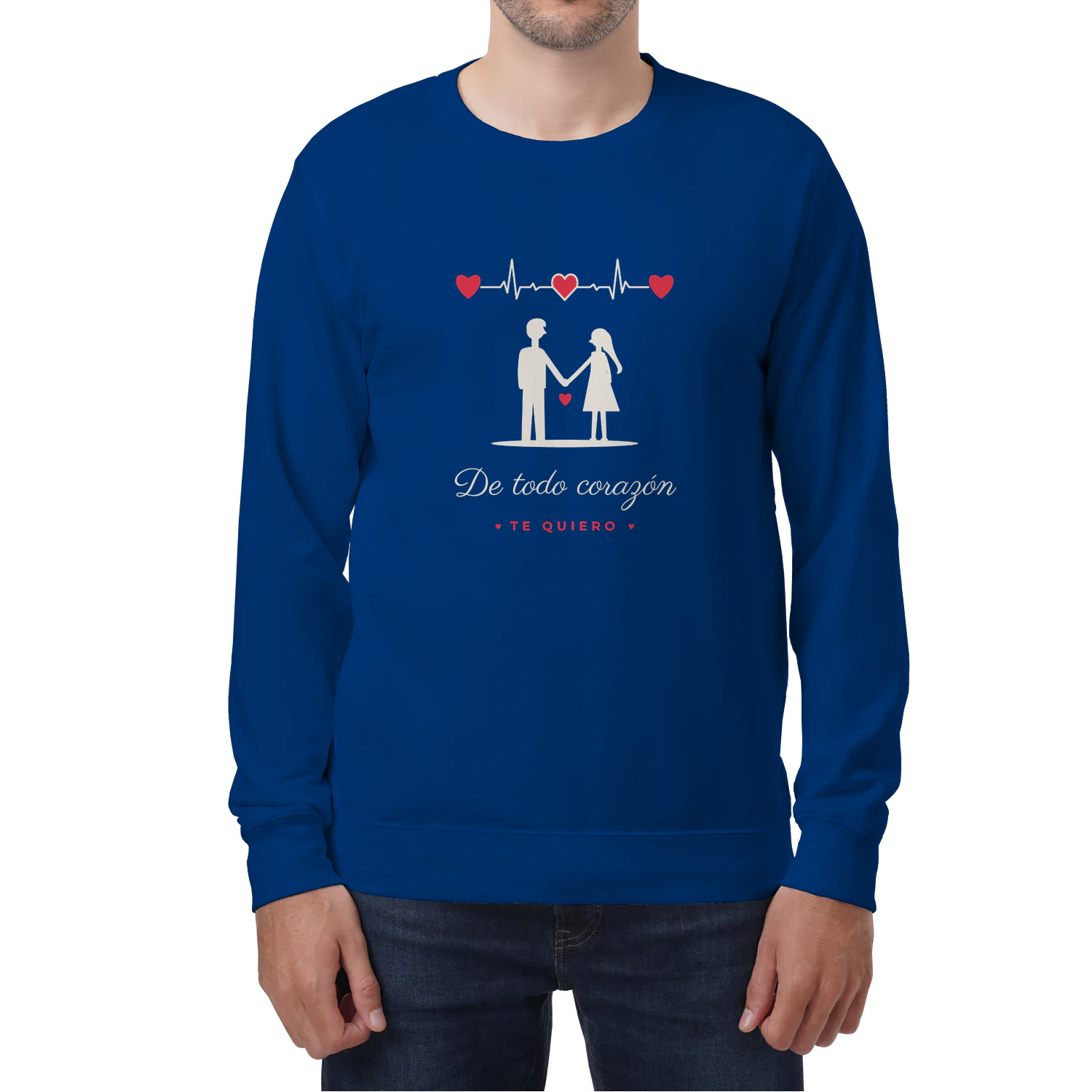 Sudadera Cuello Redondo De todo corazón – Regalo Te quiero