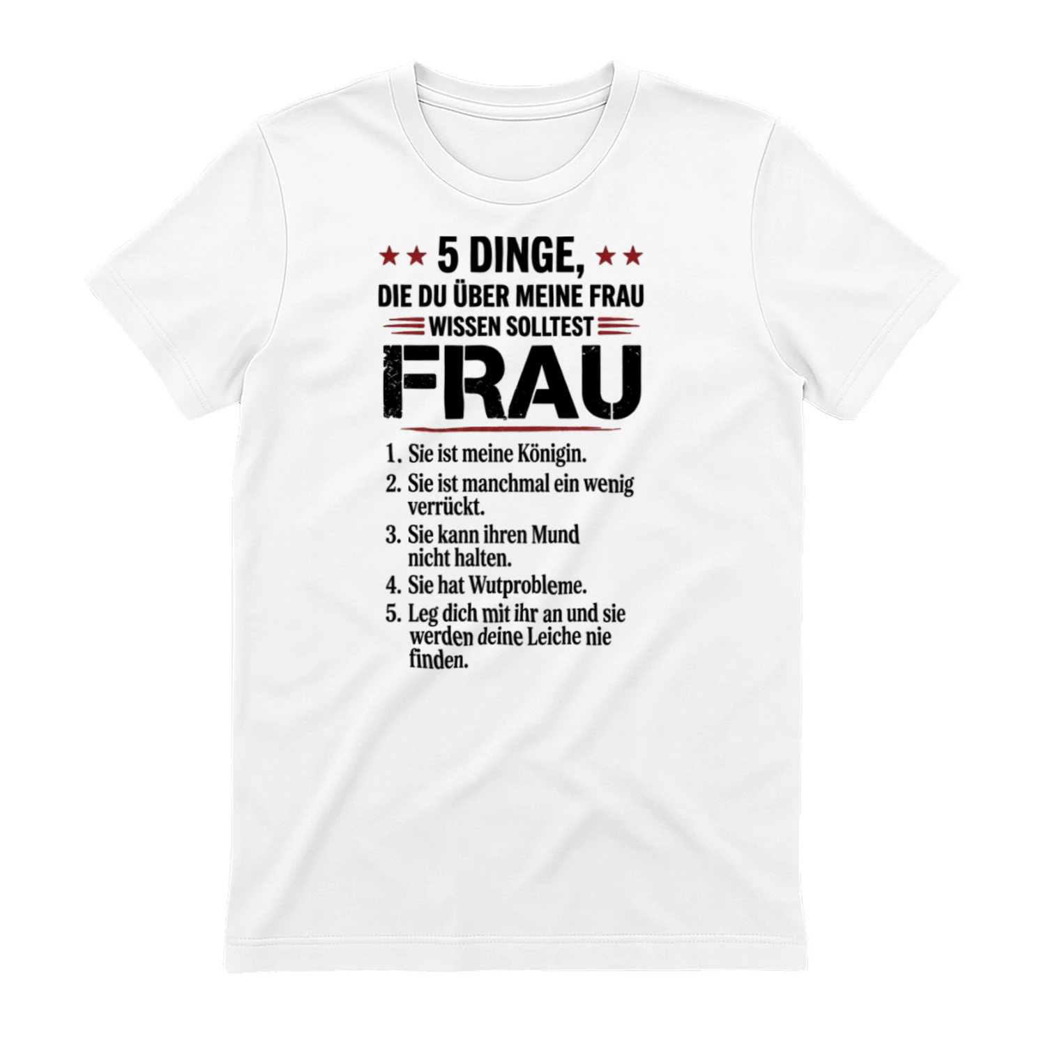 Herren T-Shirt - 5 Dinge über meine Frau
