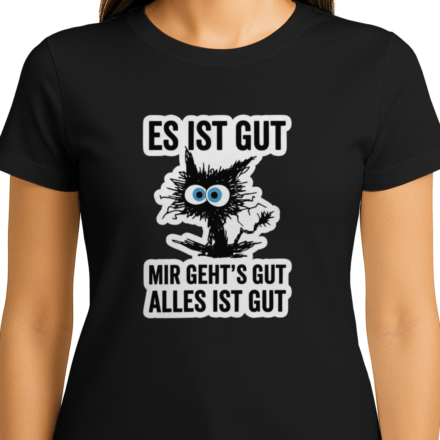 Herren T-Shirt - Alles ist gut Katze