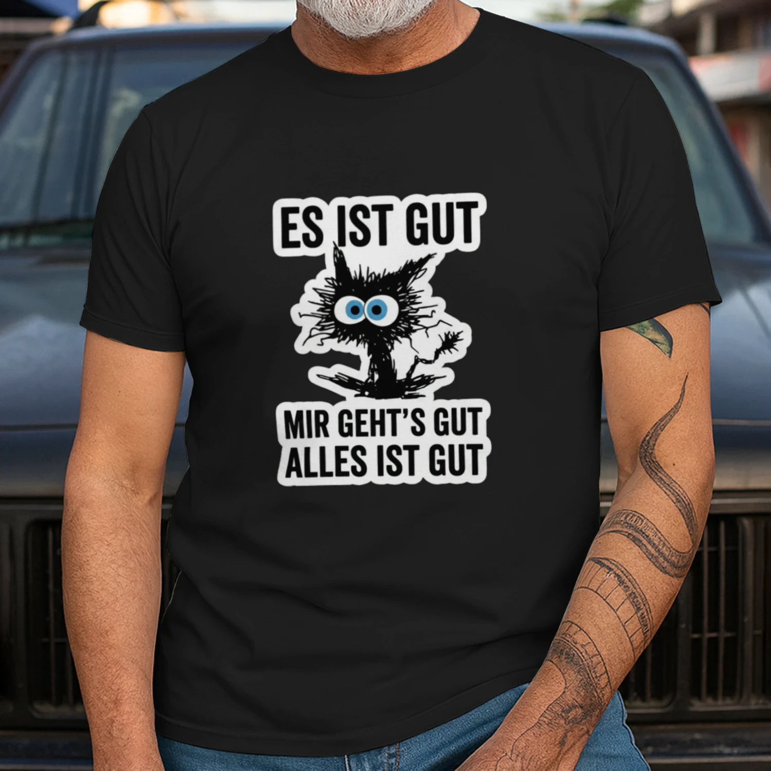 Herren T-Shirt - Alles ist gut Katze