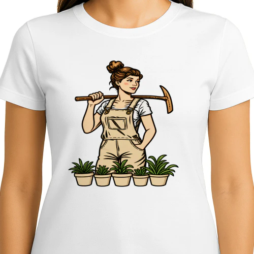 Chica Jardinera y Plantas