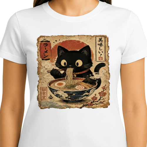 Gato Ramen Arte Japonés Ukiyo-e