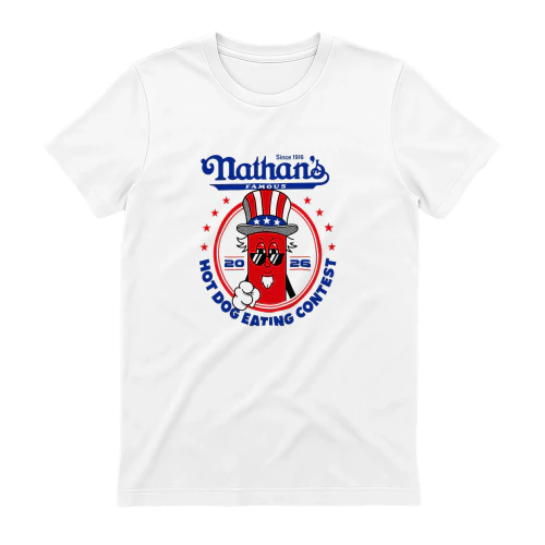 Joey Chestnut Wearing Since 1916 Nathan’s Famous Hot Dog Contest 2026 Shirt
