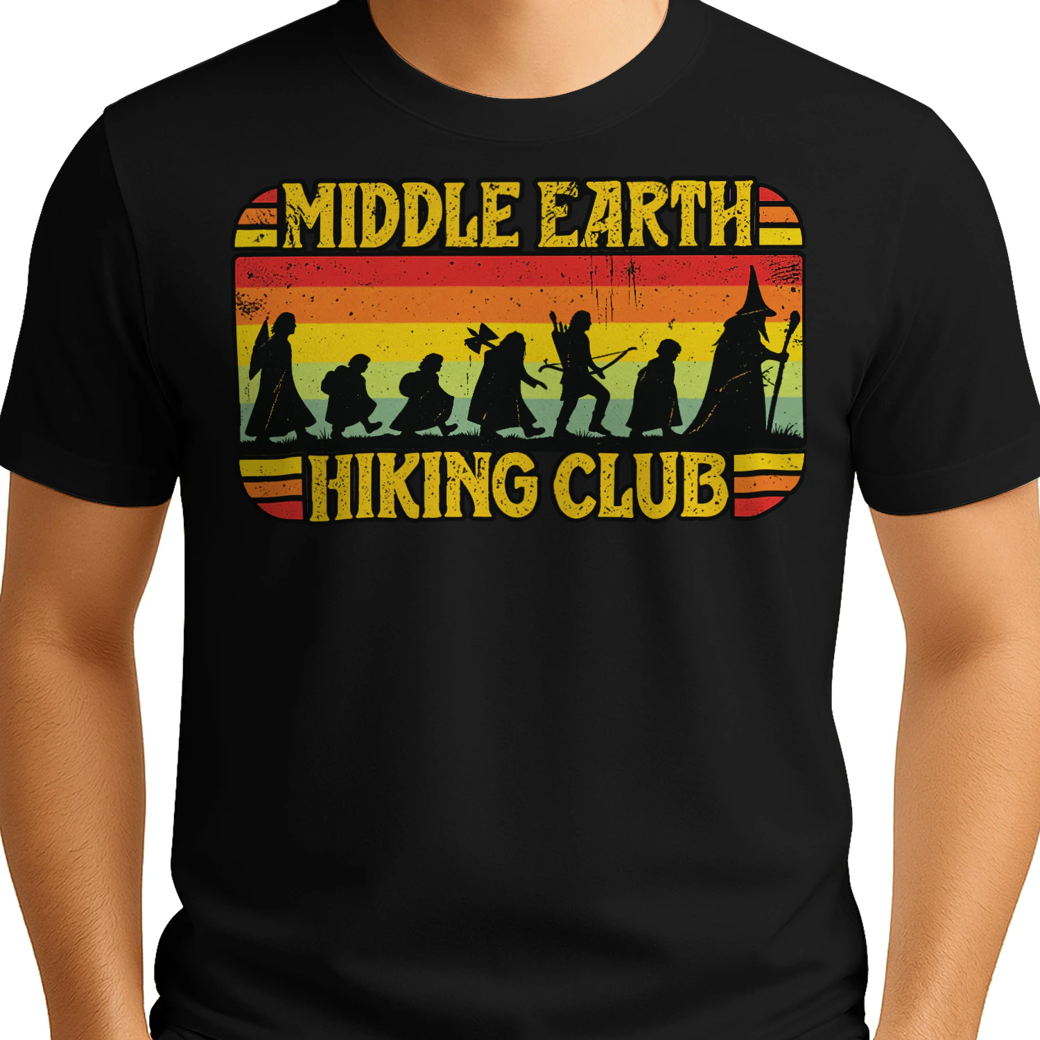 the lord of ringsThe Lord of the Rings Middle Earth Hiking Club Retro Graphic Classic Unisex T-shirt