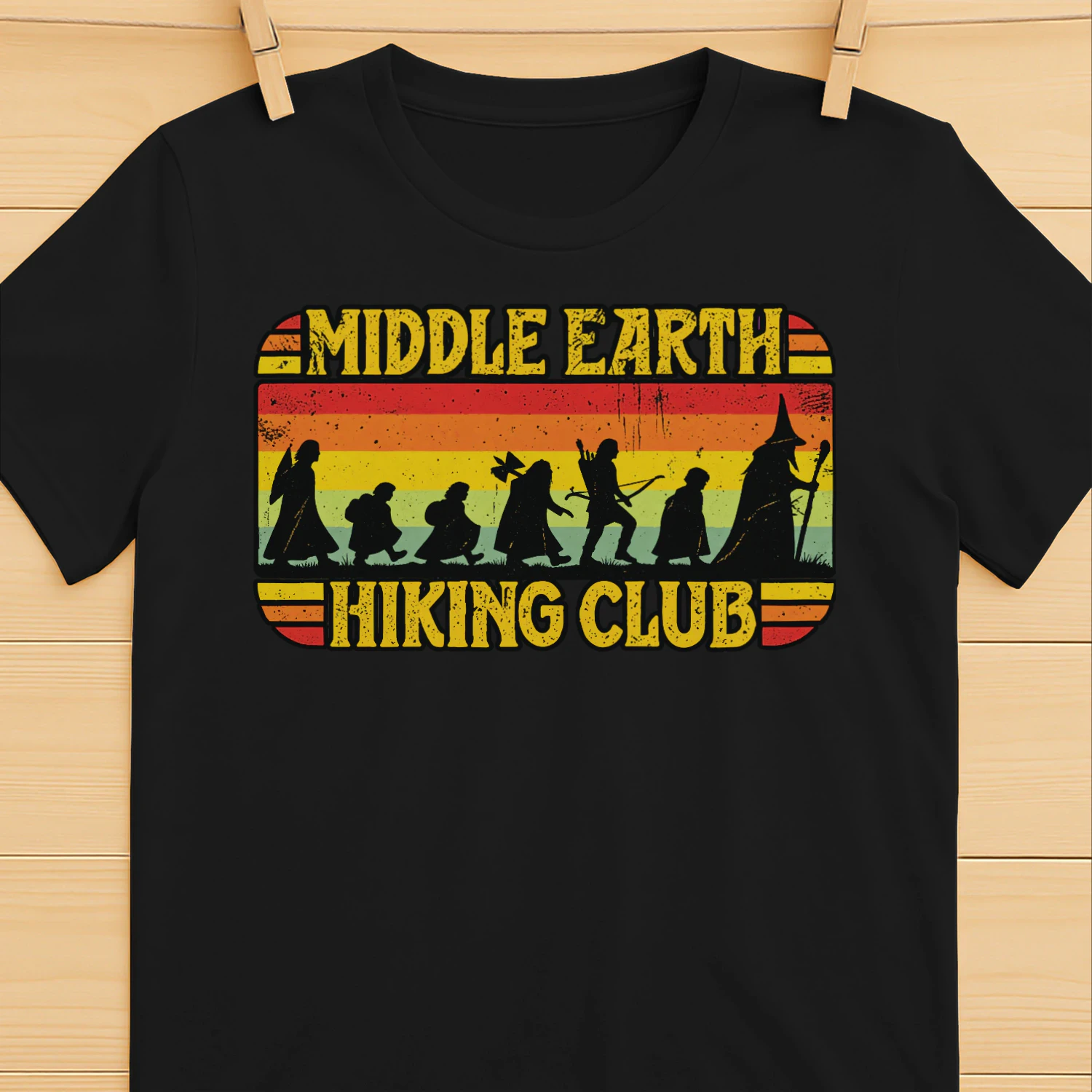 the lord of ringsThe Lord of the Rings Middle Earth Hiking Club Retro Graphic Classic Unisex T-shirt
