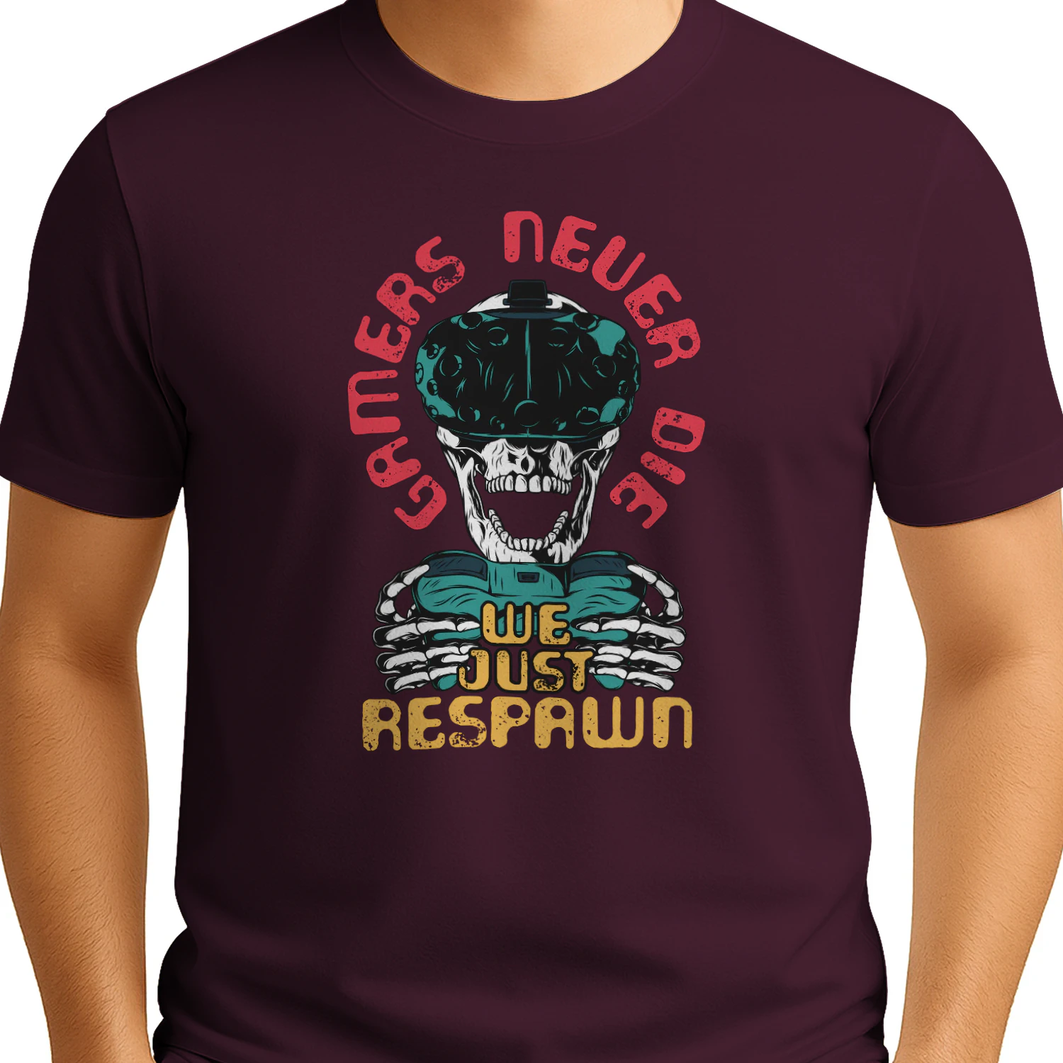 We Just Respawn Gaming Skull for Gamers Classic Unisex T-shirt