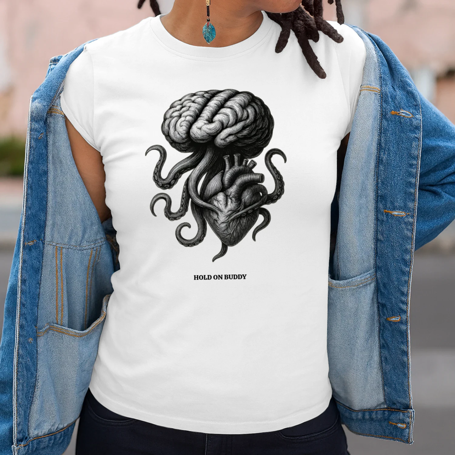 ITIAZMA _ Hold On Buddy_ NEW T-shirt