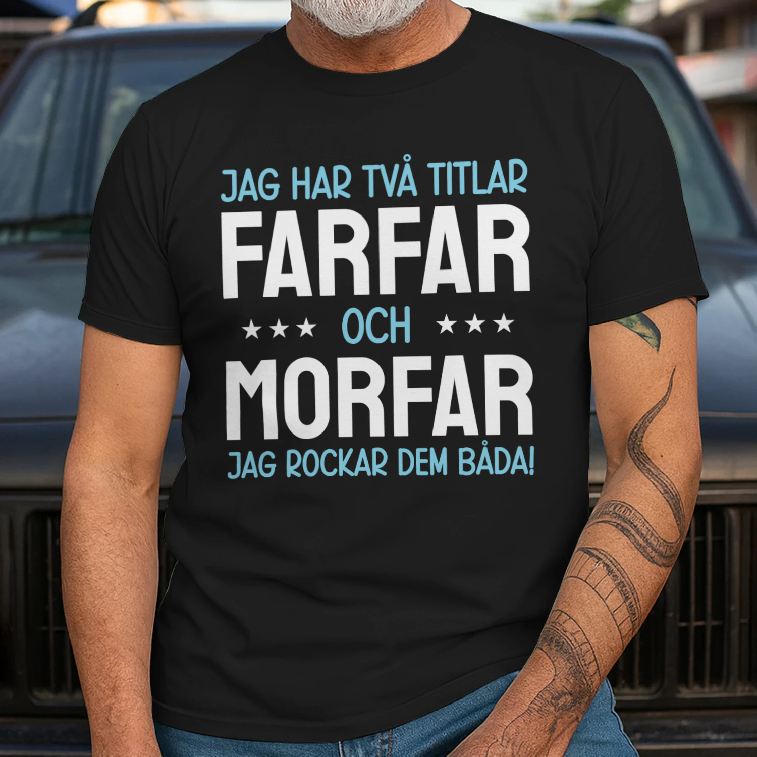 Jag har två titlar: Farfar och Morfar, och jag rockar dem båda!