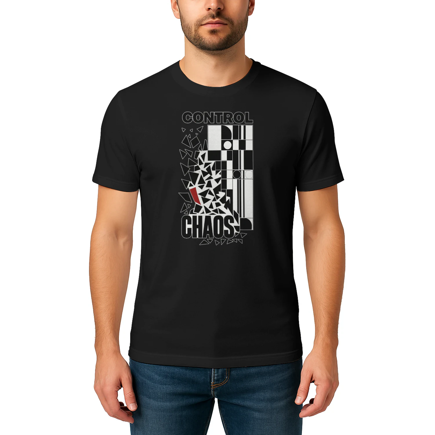 CONTROL THE CHAOS – Abstract Graphic T-Shirt
