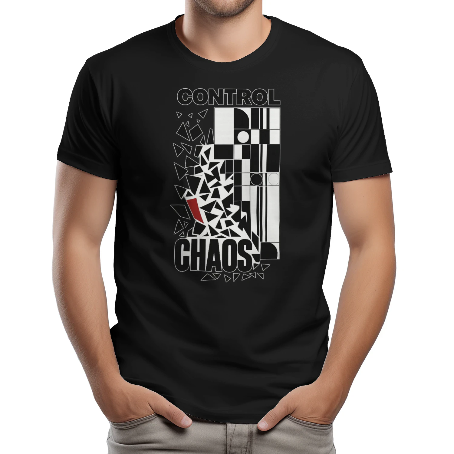 CONTROL THE CHAOS – Abstract Graphic T-Shirt