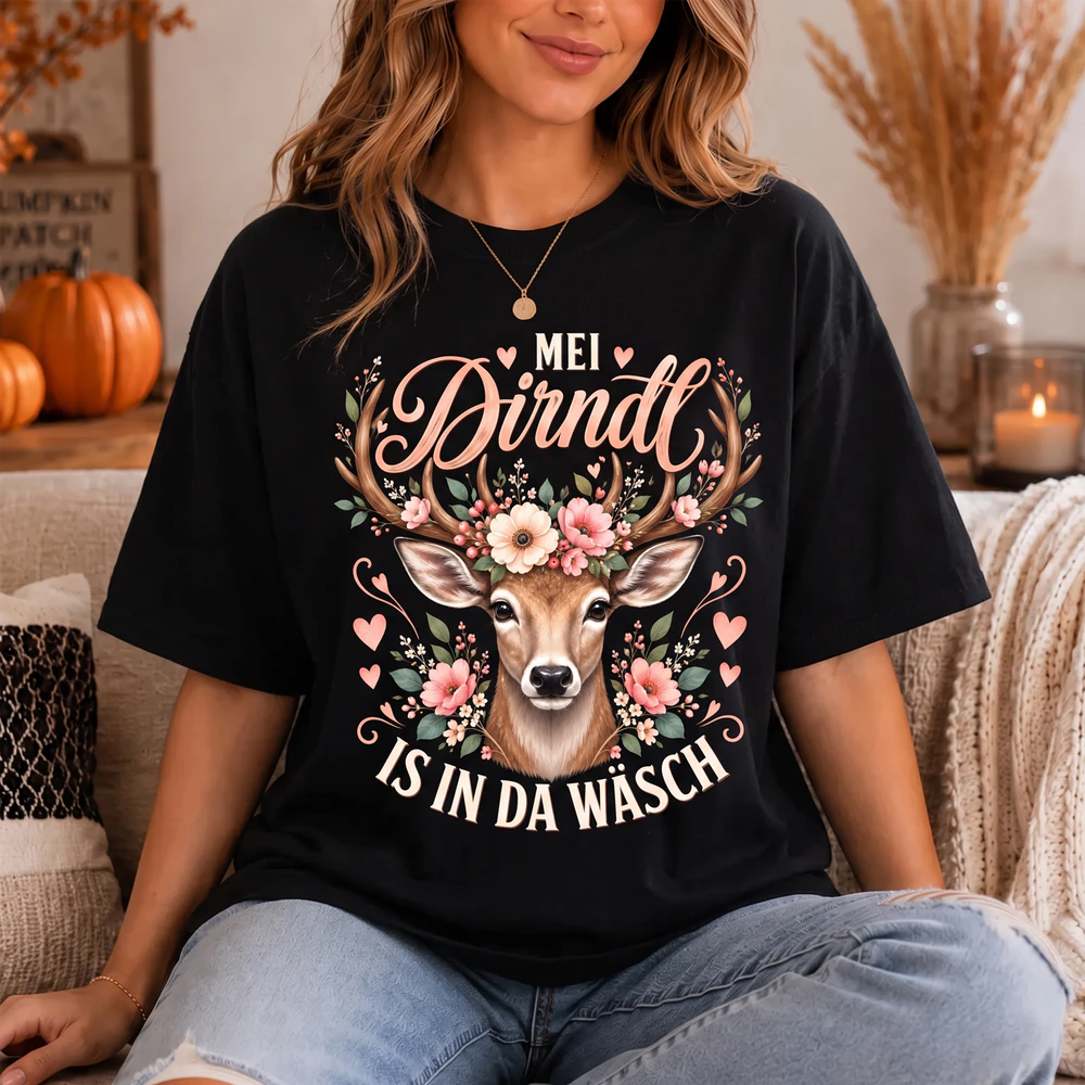 Mei Dirndl is in da Wäsch Trachtenshirts Damen