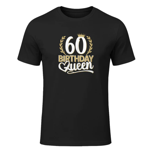 60 Woman Years Birthday Birthday Queen 60 60th T-Shirt, Black